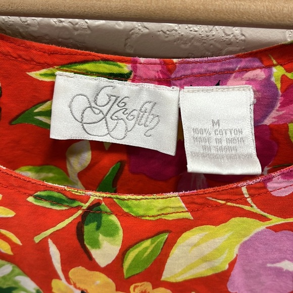 Go Softly Bright Colored Floral Porch Dress M - Picture 4 of 7